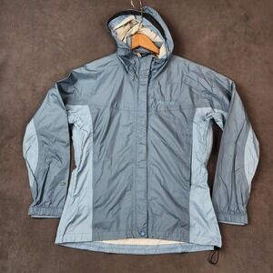 Marmot Rain Jacket Womens‎ Small Blue Hooded Lightweight Packable Hiking
